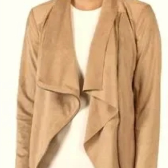 Mote Faux Suede Drape Jacket - Picture 1 of 8